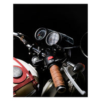 Trip Machine, leather handlebar grip wraps - Tobacco Perorated
